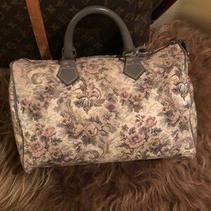 French Company tapestry speedy bag vintage